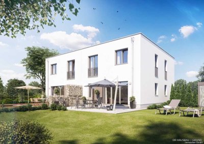 Zeitlose Bauhaus-Architektur in familienfreundlicher Lage – Doppelhaushälfte mit Südausrichtung