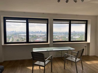Lichtdurchflutete 1,5 Zimmer Wohnung mit Panoramablick in Hamburg, Barmbek-Süd