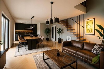 Provisionsfrei! Edles Wohnen in Eichetsiedlung/Viehhausen - Neubau Maisonette mit 12 m² Sonnenbalkon