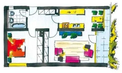 Befristetes Wohnen mit Panoramablick: 2-Zimmer-Wohnung (1 Jahr) direkt an der IBIS
