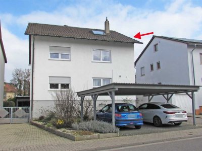 Vermietete 3-Zimmer-Dachwohnung in Ubstadt-Weiher, OT Ubstadt!