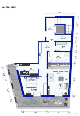 Erstbezug! Schicke Dachgeschosswohnung in zentraler, ruhiger Lage mit Terrasse und Personenaufzug!