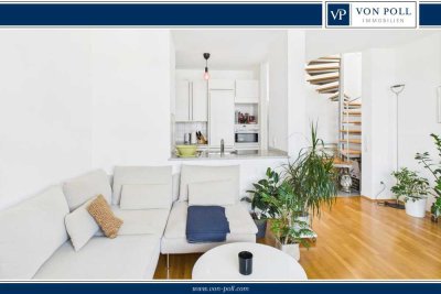 Attraktive 3-Zimmer-Maisonettewohnung mit Dachterrasse, Doppelgarage & Rheinblick in bester Lage