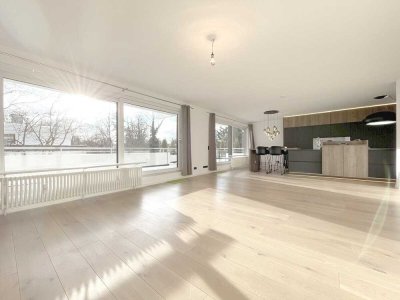 Exklusiv-Penthouse, barrierefrei, umlaufende Südwest-Dachterrasse, grün, uneinsehbar, absolut ruhig