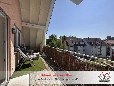 Urlaub auf Balkonien? 2-Zimmer-DG-Wohnung mit riesigem Sonnenbalkon zur Miete in Neunkirchen a. Sand