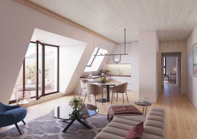 Victoria's Next KfW 40 mit QNG: 6-Zimmer-Maisonette im Dachgeschoss mit 2 Balkonen und Terrasse