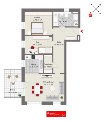 Neubau 3-Zimmer-Wohnung in Burghausen