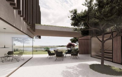 Luxus am Wasser - Architekturvilla mit Atrium, Sauna &amp; direktem See Zugang