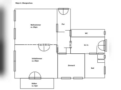 Tauschwohnung: Altbauwohung 90m2 mit Balkon 2OG