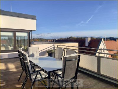 Taufkirchen/Vils - Helle 4,5-Zi-Dachterrassenwohnung mit großer Dachterrasse und Weitblick ins Grüne