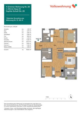 Exquisite 4-Zimmer-Wohnung mit Blick ins Grüne (Nr. 51)