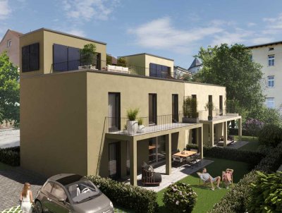 Exklusive Doppelhaushälfte mit Garten und Dachterrasse in der City