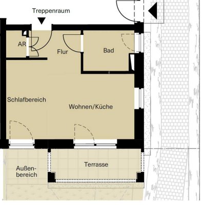 Kompakt wohnen in Schnelsen: 1-Zimmer-Apartment mit Gartenanteil