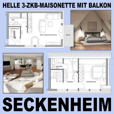 Seckenheim Maisonette 3-ZKB Balkon - modern + hell