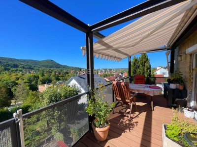 3-Zimmer-Wohnung mit großem SW-Balkon, Fernblick und Gartenanteil