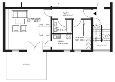 Helle 2-Zimmer-Terrassenwohnung in Perl mit 15 qm Terrasse
