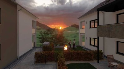 WOHNEN mit TOLLEM BERGBLICK! GEMÜTLICHE 2-ZI-Wohnung im EG mit GARTEN! EFFIZIENZHAUS 55!  Whg-Nr. 17