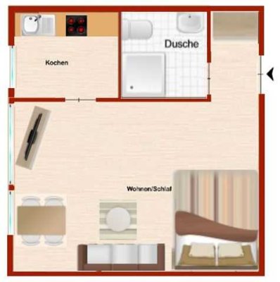 Wohnung in Sindelfingen Mitte Vollmöbliert