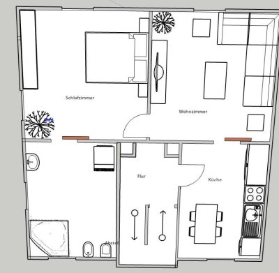 Ansprechende und gepflegte 2-Zimmer-Erdgeschosswohnung in Kaiserslautern
