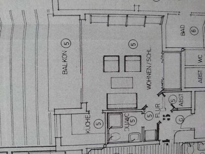 1-Zimmer Wohnung im 1. OG mit Balkon in Würzburg-Frauenland