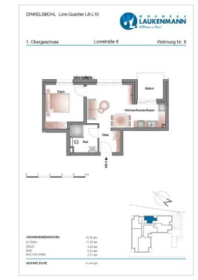 Zweizimmer-Wohnung mit Balkon 1. OG-barrierefrei plus Aufzug