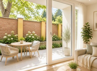 Lichtdurchflutete 2-Zimmer-Gartenwohnung mit Loggia, Terrasse und Eigengarten