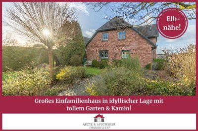 Großes Einfamilienhaus in idyllischer Lage mit tollem Garten & Kamin!