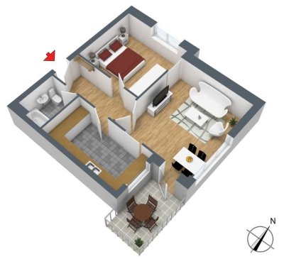 Helle und ruhige Dachgeschosswohnung mit neuer EBK, Balkon und Vollbad