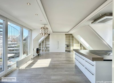 TOLLER WOHNBEREICH, 2 EINGÄNGE, 3 BÄDER /// PENTHOUSE MIT TRAUMHAFTEN TERRASSEN /// GARAGE IM HAUS