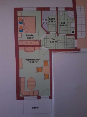 Gepflegte 2-Zimmer-Wohnung, gehobener Ausstattung mit EBK in Landshut