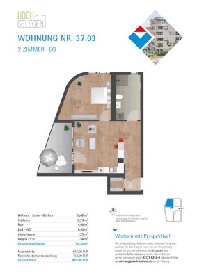 ERSTBEZUG JULI 2026 im Hochgelegen !Moderne 2 Zimmer-Wohnung TYP K