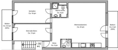 Mitten in Rüttenscheid - Renovierungsbedürftige 3 Zimmer Wohnung mit 2 Balkonen und TG Stellplatz