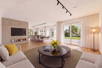 Wohnen wie im eigenen Haus - Luxus-Gartenwohnung mit 250m² Südgarten in moderner Stadtvilla