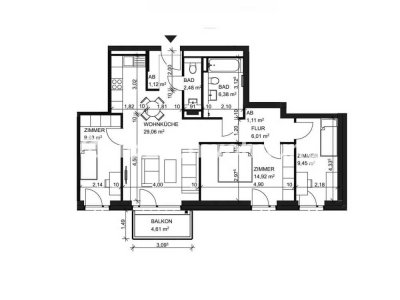 Tauschwohnung: 4 schöne, helle Zimmer neu Bau, gegen kleine Wohnung