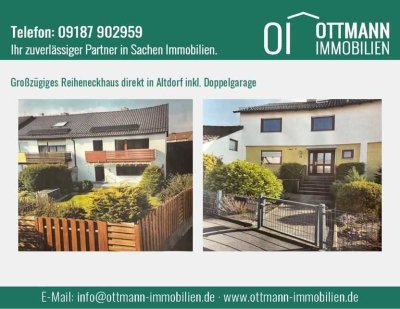 Familien aufgepasst - Großzügiges und gepflegtes Reiheneckhaus direkt in Altdorf