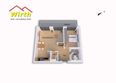 Wohnung 15   -	71,08 m²
