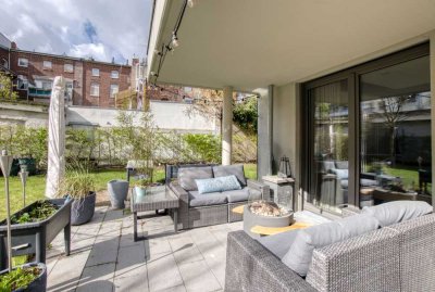Perfekte 4 Zimmer Garten-Wohnung in Düsseldorf Derendorf, ca. 300m² Garten, Terrasse & Tiefgarage