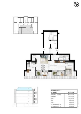 3 Zimmer Wohnung Neubau in Quartier Rott