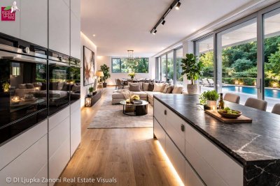 36 °C DRAUSSEN. COOL WOHNEN. VOLLKLIMATISIERTE DESIGNVILLA – SOFORT BEZIEHBAR