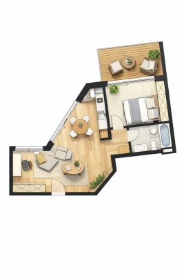 Exklusive 2-Zimmer-Neubau-Eigentumswohnung mit großem Balkon
