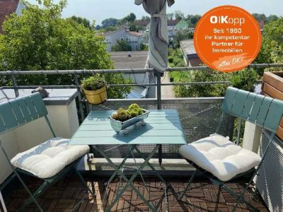 OK!  So will ich wohnen!  Wohnung über 2 Etagen mit Sonnenbalkon!