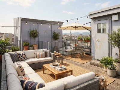 1030! Repräsentatives 4-Zimmer DG mit Terrasse &amp; Dachterrasse nahe Rochusmarkt!