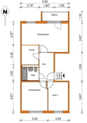 Provisionsfrei: Attraktive 3-Raumwohnung mit Balkon