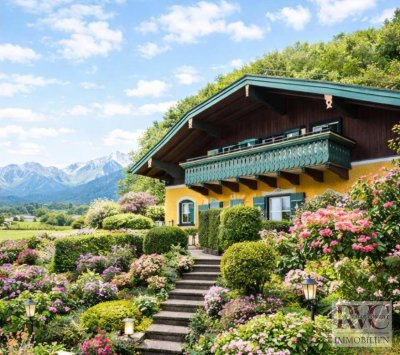 Wohnen mit Bergblick: Stilvolles Chalet mit sonniger Lage &amp; besonderem Charakter-viel Raum für eigene Ideen