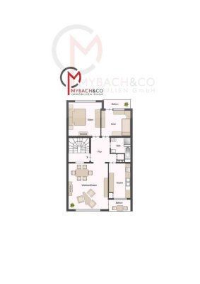 Attraktive 3-Zimmer-Wohnung mit zwei Balkonen in TOP-Lage von Düren