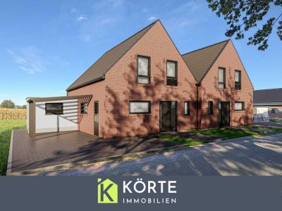 KfW55: Schlüsselfertige Neubau DHH links mit Wärmepumpe in ruhiger Wohnsiedlung von Andervenne!