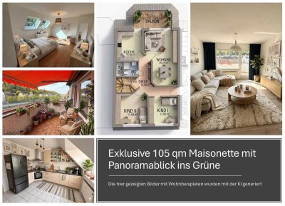 Exklusive 105 qm Maisonette mit Panoramablick ins Grüne