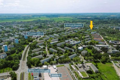 Komplett möblierte Wohnung im Hochparterre in der Südstadt - Einbauküche, Süd-West Balkon
