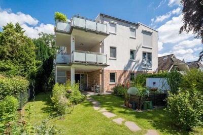 Moderne 3 Zi.- Wohnung mit zwei Terrassen, Fahrstuhl, Erdwärme, großem Gartenanteil und einem TG-Ste