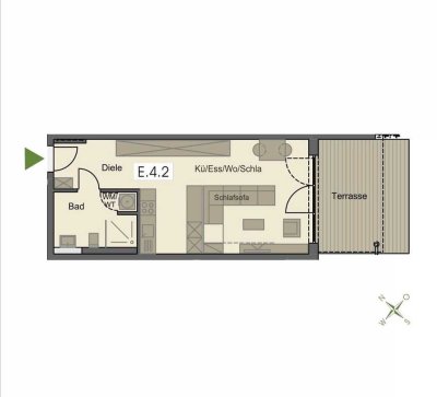 Exklusiver Erstbezug in Pfaffenhausen: Helle 1-Zimmer-Wohnung mit Terrasse
